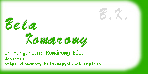 bela komaromy business card